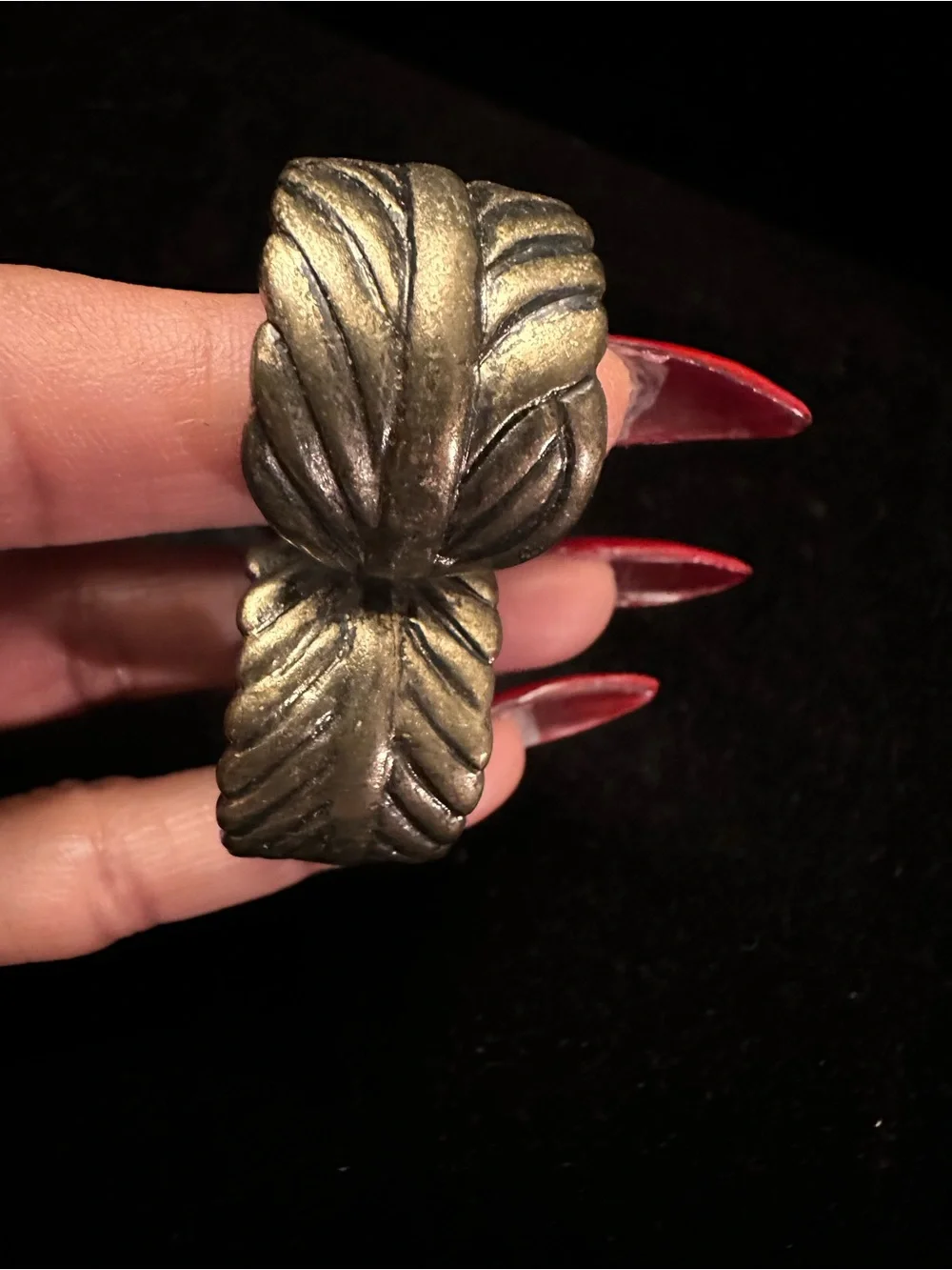 Vintage Style Gold Leaf Double Band Ring